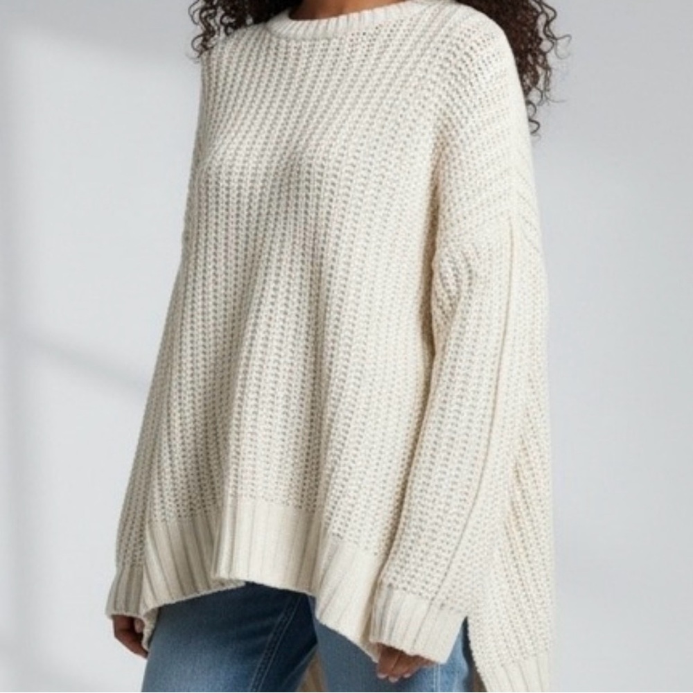 american eagle cream knit oversized sweater